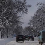 снег дорога зима транспорт